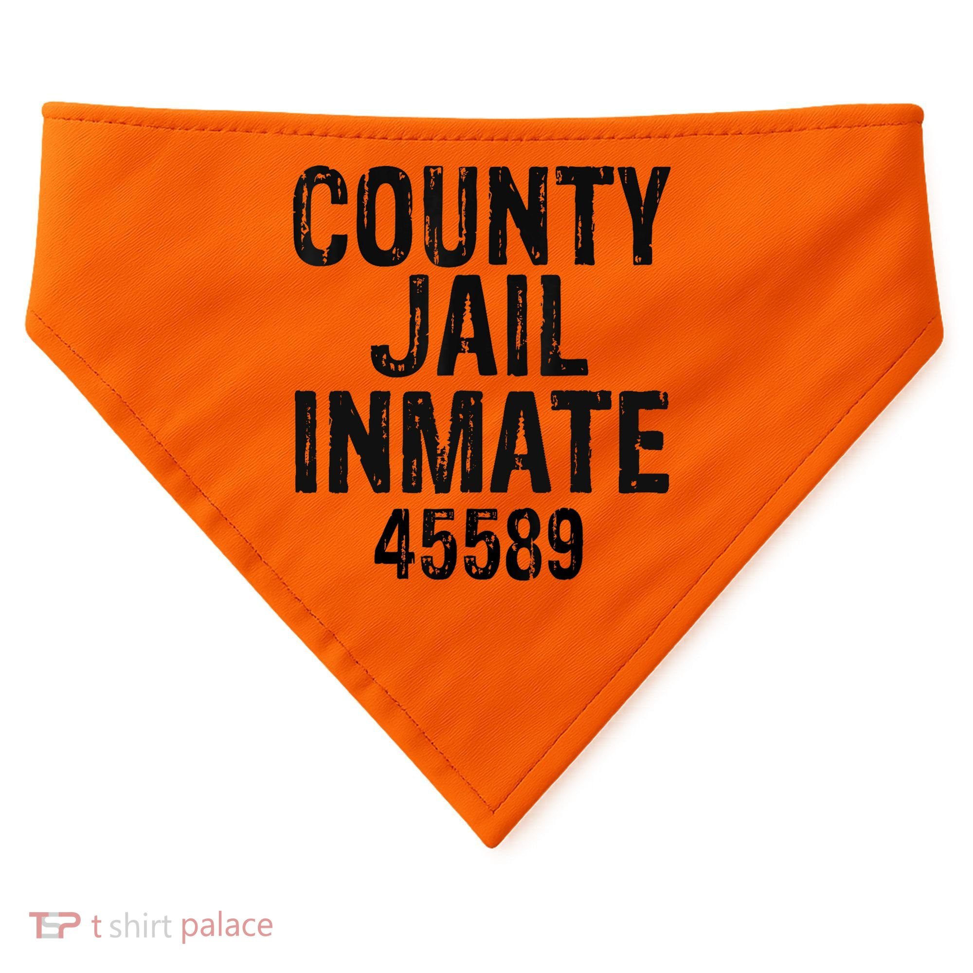 Halloween County Jail Inmate Costume USA-Made Doggie Bandana
