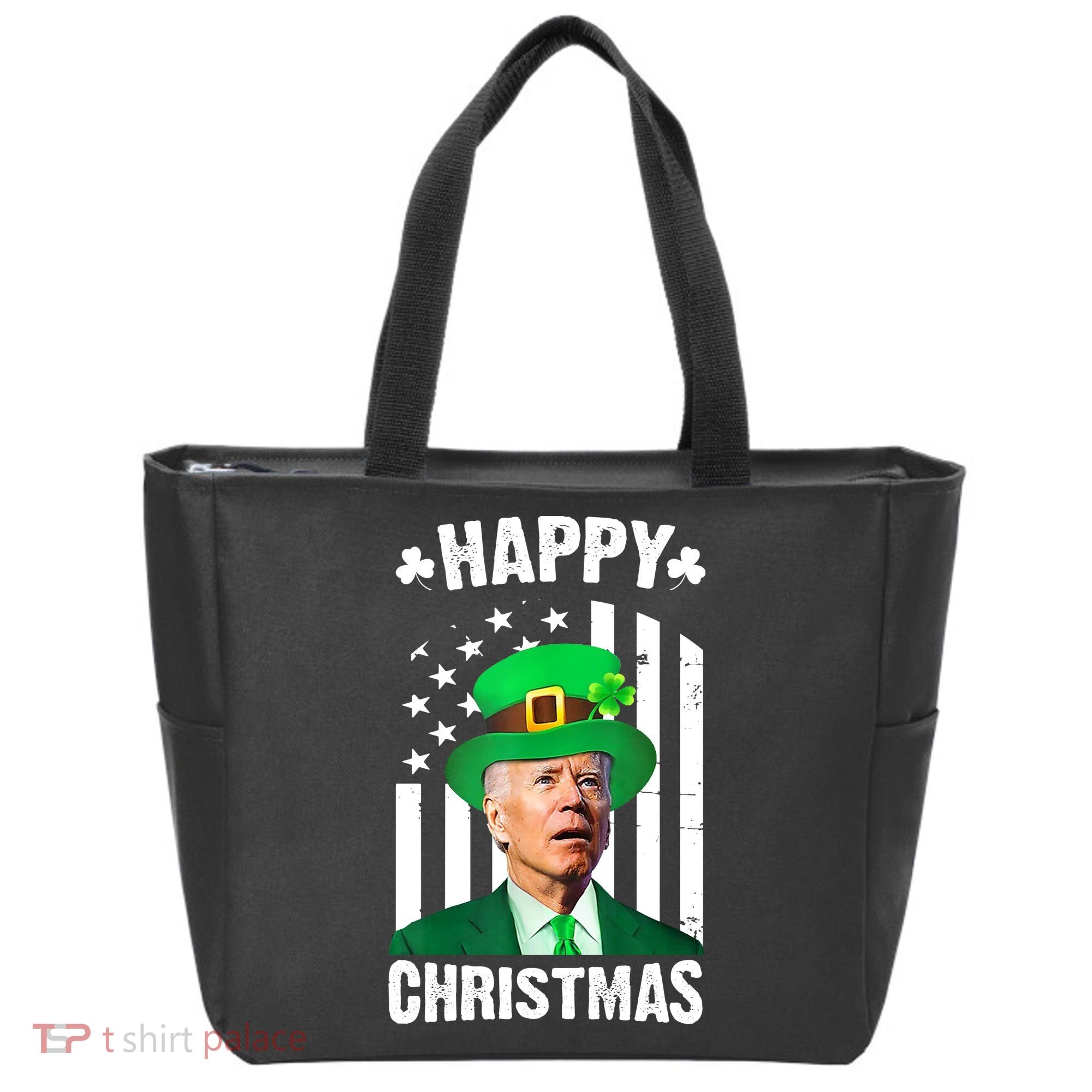 Happy Christmas Joe Biden Funny St Patrick's Day Tote Bag