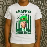 Happy Christmas Joe Biden Funny St Patrick's Day T-Shirt thumb 3