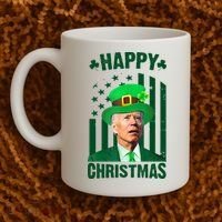 Happy Christmas Joe Biden Funny St Patrick's Day Coffee Mug thumb 2