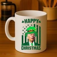 Happy Christmas Joe Biden Funny St Patrick's Day Coffee Mug thumb 4