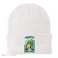 Happy Christmas Joe Biden Funny St Patrick's Day Beanie thumb 0