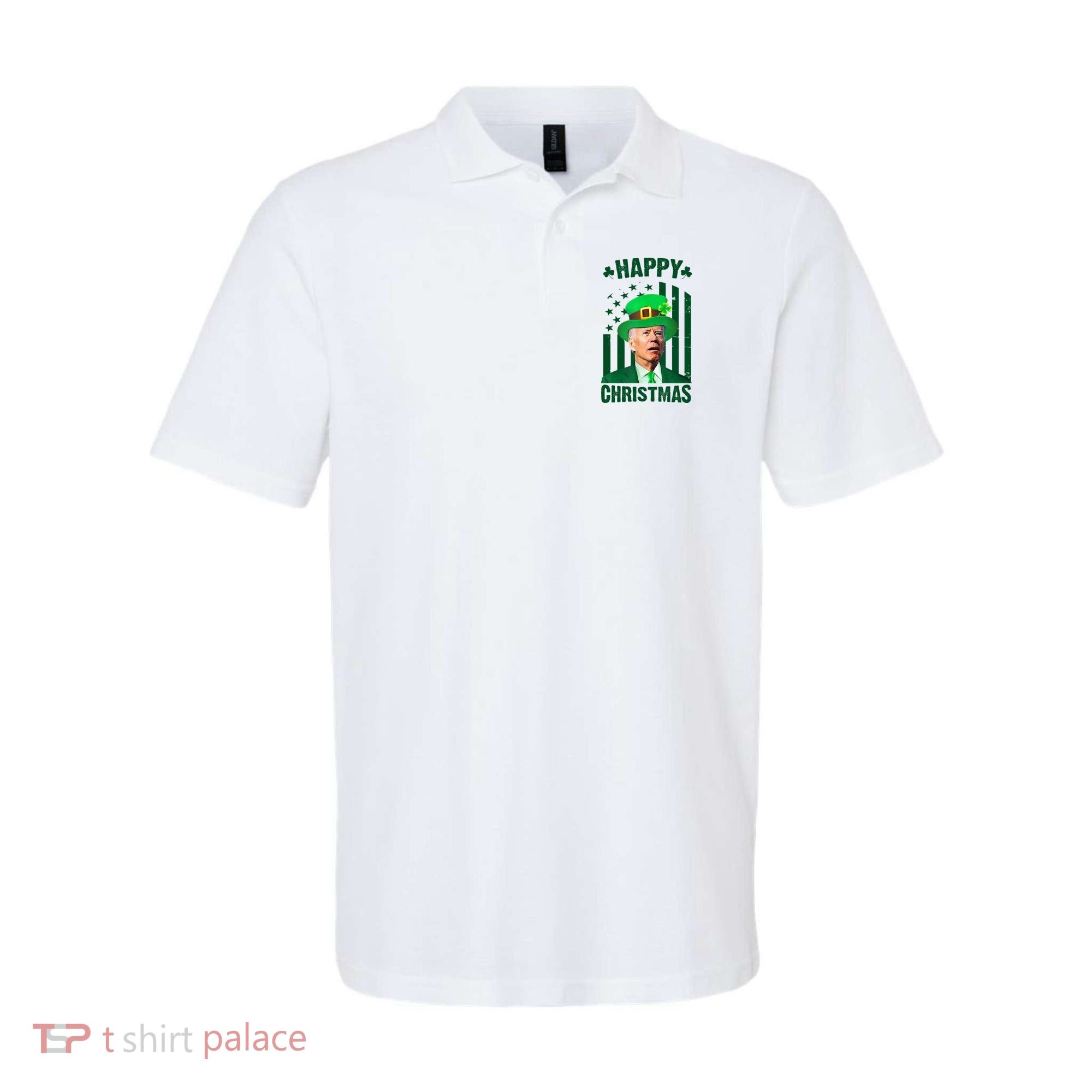 Happy Christmas Joe Biden Funny St Patrick's Day Polo