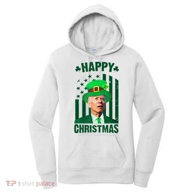 Happy Christmas Joe Biden Funny St Patrick's Day Women's Hoodie
