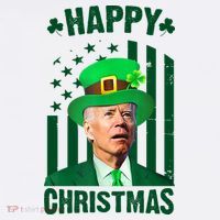 Happy Christmas Joe Biden Funny St Patrick's Day Women's Hoodie thumb 2