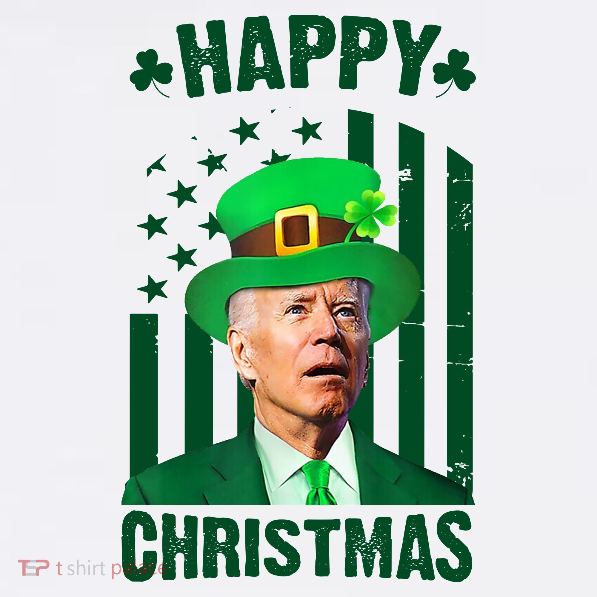 Happy Christmas Joe Biden Funny St Patrick's Day Women's Hoodie