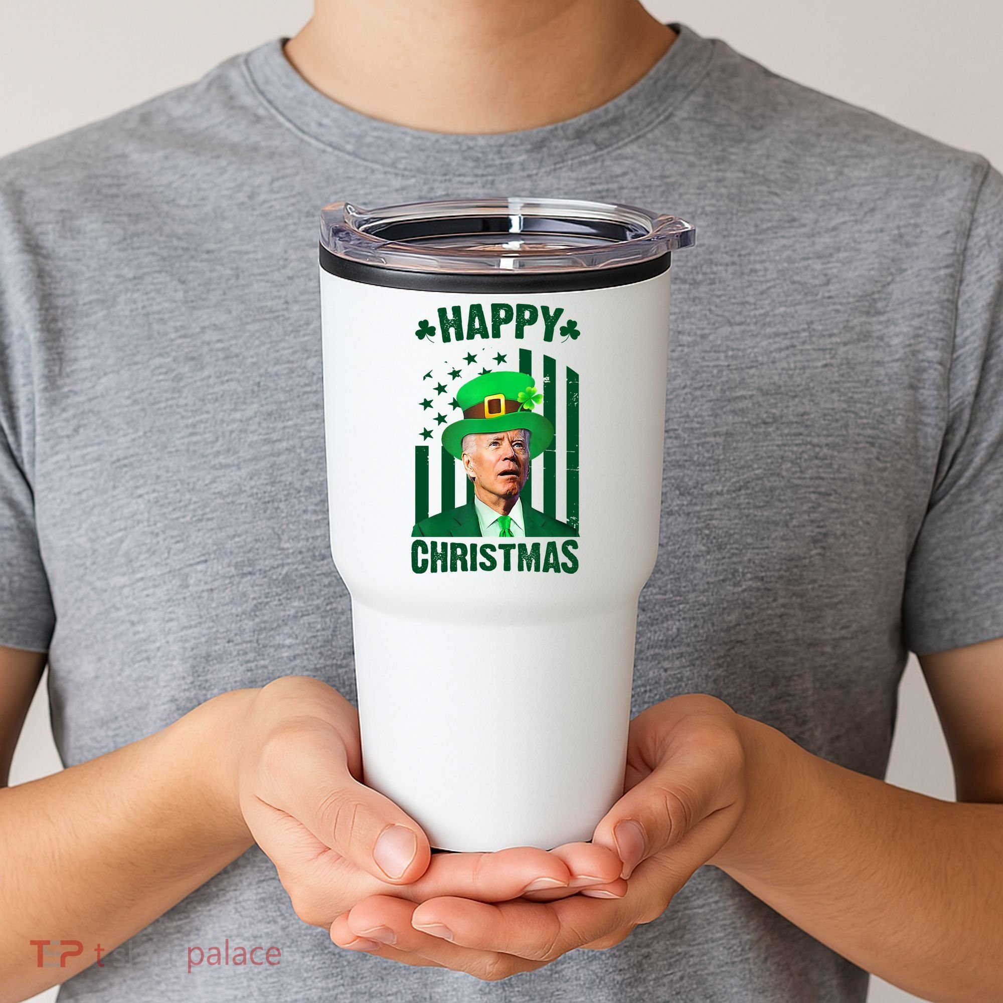 Happy Christmas Joe Biden Funny St Patrick's Day Tumbler