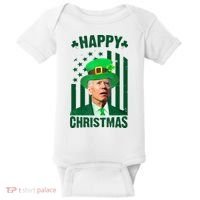 Happy Christmas Joe Biden Funny St Patrick's Day Baby Bodysuit thumb 0