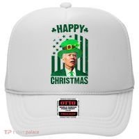 Happy Christmas Joe Biden Funny St Patrick's Day Hat thumb 0