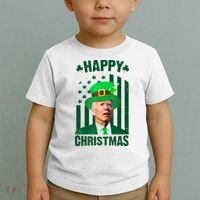 Happy Christmas Joe Biden Funny St Patrick's Day Toddler T-Shirt thumb 2