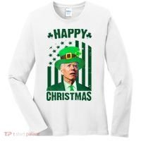 Happy Christmas Joe Biden Funny St Patrick's Day Women's Long Sleeve Shirt thumb 0