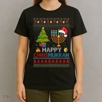 Happy Chrismukkah Jewish Hanukkah Chanukah Ugly Christmas T-Shirt thumb 4