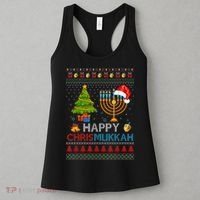 Happy Chrismukkah Jewish Hanukkah Chanukah Ugly Christmas Women's Tank Top thumb 3
