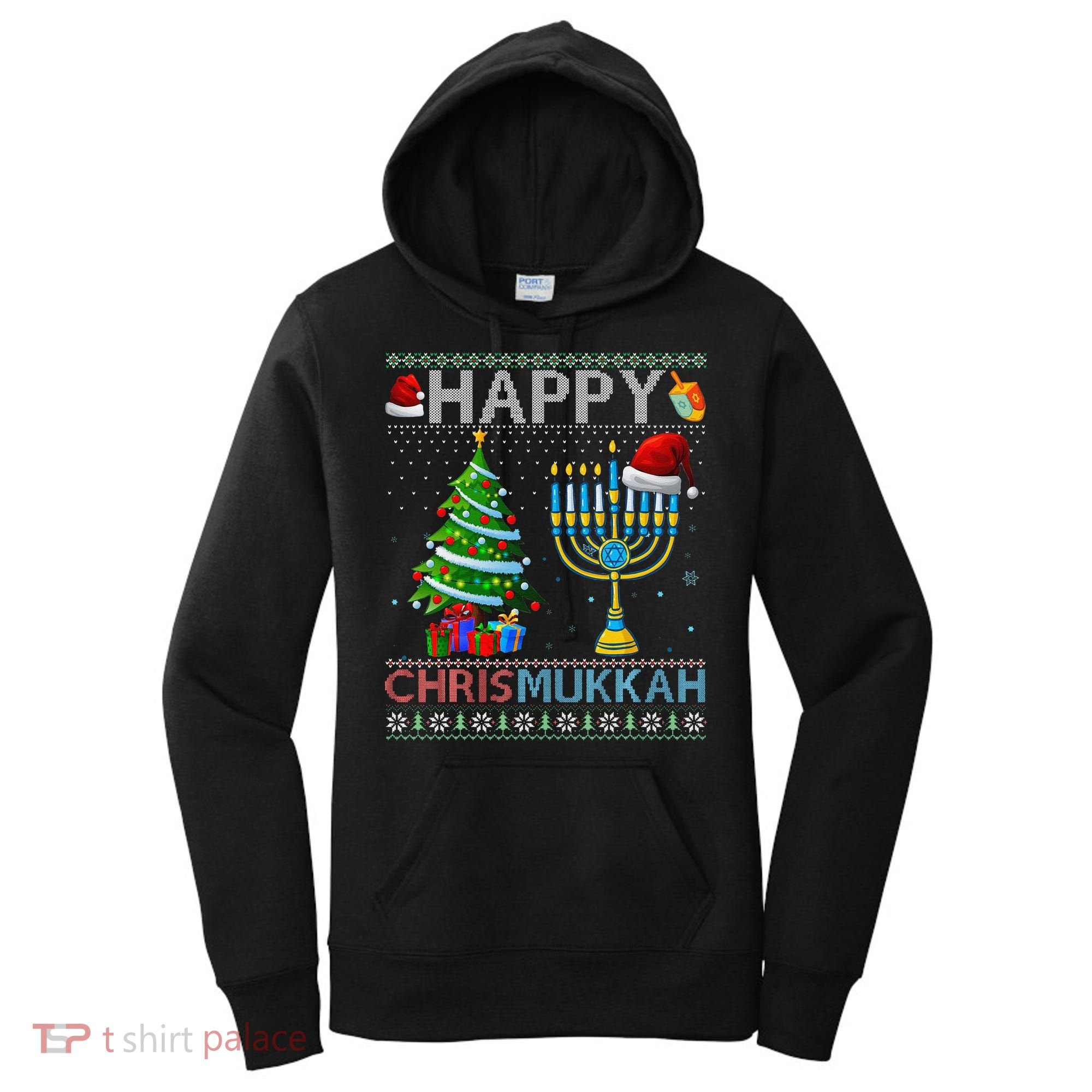 Happy Chrismukkah Jewish Christmas Hanukkah Chanukah Women's Hoodie