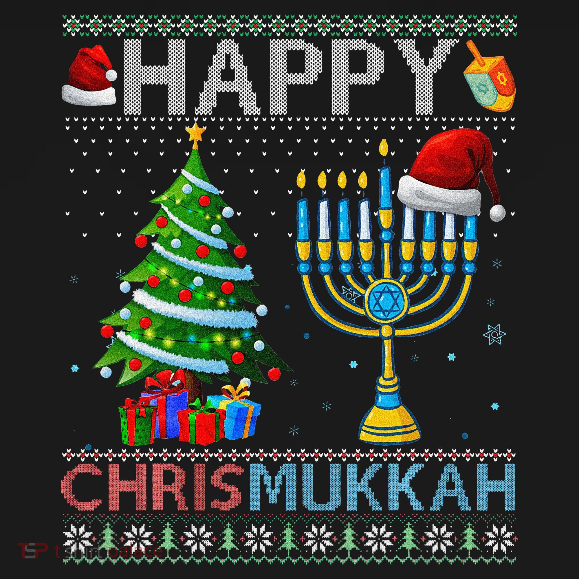 Happy Chrismukkah Jewish Christmas Hanukkah Chanukah Women's Hoodie