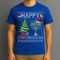 Happy Chrismukkah Jewish Christmas Hanukkah Chanukah T-Shirt thumb 3