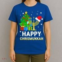 Happy Chrismukkah Jewish Christmas Hanukkah Holiday Chanukah T-Shirt thumb 4
