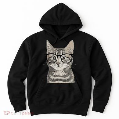 Hipster Cat Kitten Spectacles Eye Glasses Funny Cute Hoodie