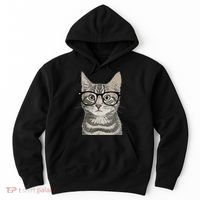 Hipster Cat Kitten Spectacles Eye Glasses Funny Cute Hoodie thumb 0