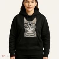 Hipster Cat Kitten Spectacles Eye Glasses Funny Cute Hoodie thumb 5