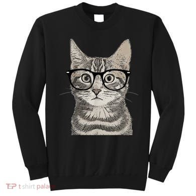Hipster Cat Kitten Spectacles Eye Glasses Funny Cute Sweatshirt