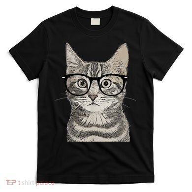 Hipster Cat Kitten Spectacles Eye Glasses Funny Cute T-Shirt