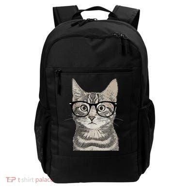 Hipster Cat Kitten Spectacles Eye Glasses Funny Cute Backpack