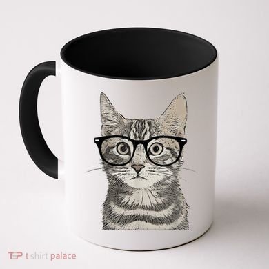 Hipster Cat Kitten Spectacles Eye Glasses Funny Cute Coffee Mug