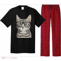 Hipster Cat Kitten Spectacles Eye Glasses Funny Cute Pajama Set thumb 0