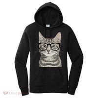 Hipster Cat Kitten Spectacles Eye Glasses Funny Cute Women's Hoodie thumb 0