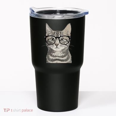 Hipster Cat Kitten Spectacles Eye Glasses Funny Cute Tumbler
