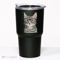 Hipster Cat Kitten Spectacles Eye Glasses Funny Cute Tumbler thumb 0