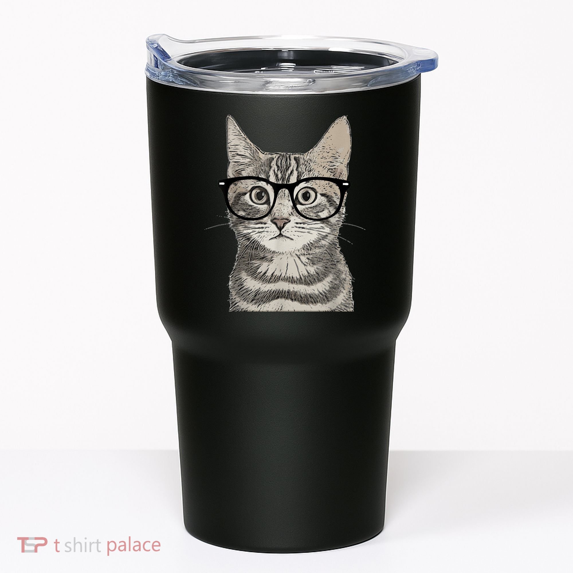 Hipster Cat Kitten Spectacles Eye Glasses Funny Cute Tumbler