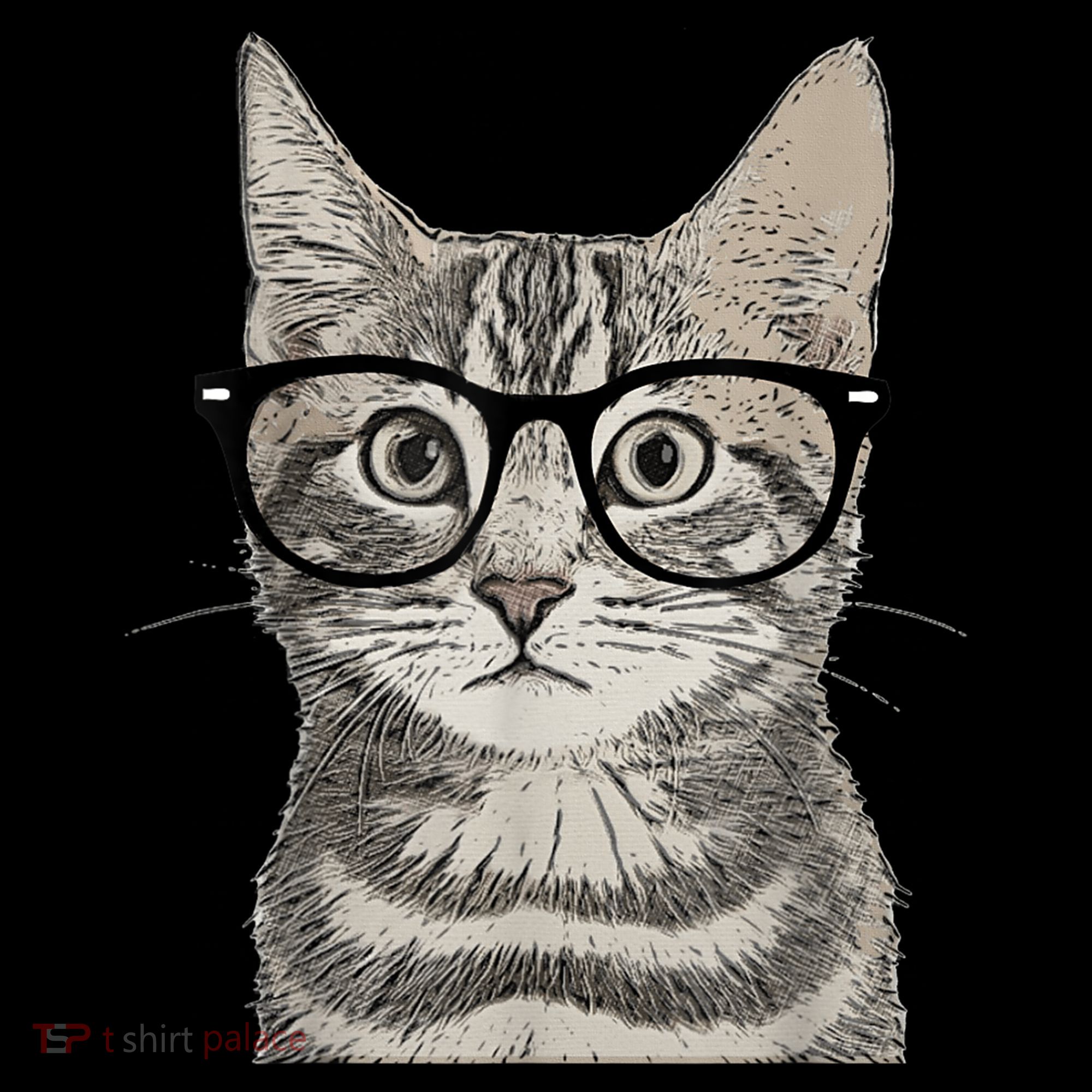 Hipster Cat Kitten Spectacles Eye Glasses Funny Cute Women's Tank Top