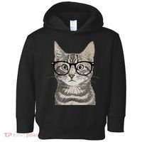 Hipster Cat Kitten Spectacles Eye Glasses Funny Cute Toddler Hoodie thumb 0