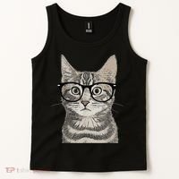 Hipster Cat Kitten Spectacles Eye Glasses Funny Cute Tank Top thumb 2