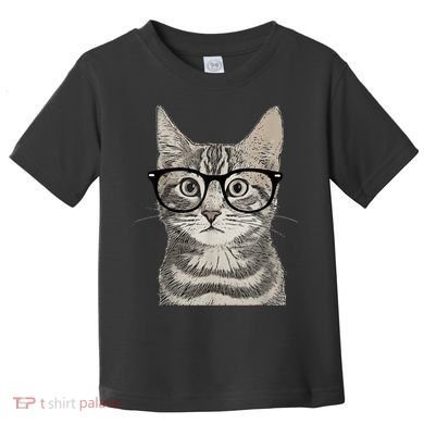 Hipster Cat Kitten Spectacles Eye Glasses Funny Cute Toddler T-Shirt