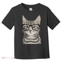 Hipster Cat Kitten Spectacles Eye Glasses Funny Cute Toddler T-Shirt thumb 0