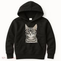 Hipster Cat Kitten Spectacles Eye Glasses Funny Cute Kids Hoodie thumb 0