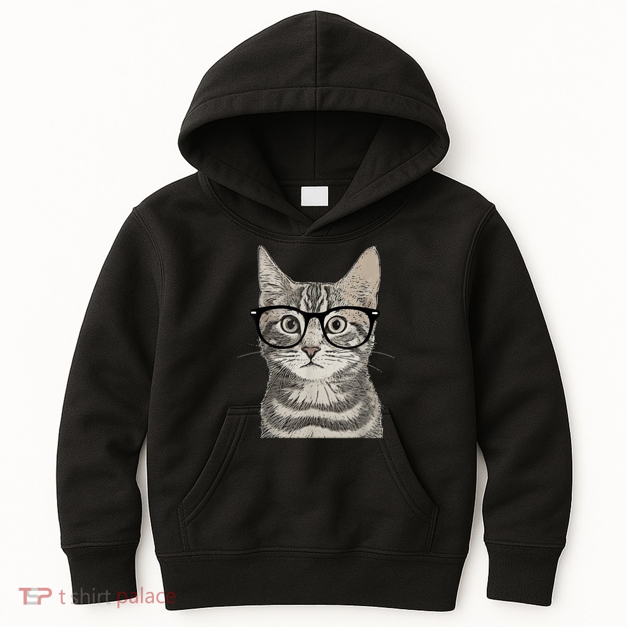 Hipster Cat Kitten Spectacles Eye Glasses Funny Cute Kids Hoodie