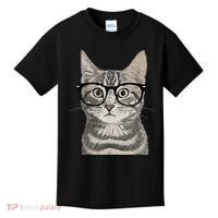 Hipster Cat Kitten Spectacles Eye Glasses Funny Cute Kids T-Shirt thumb 0