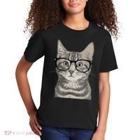 Hipster Cat Kitten Spectacles Eye Glasses Funny Cute Kids T-Shirt thumb 2