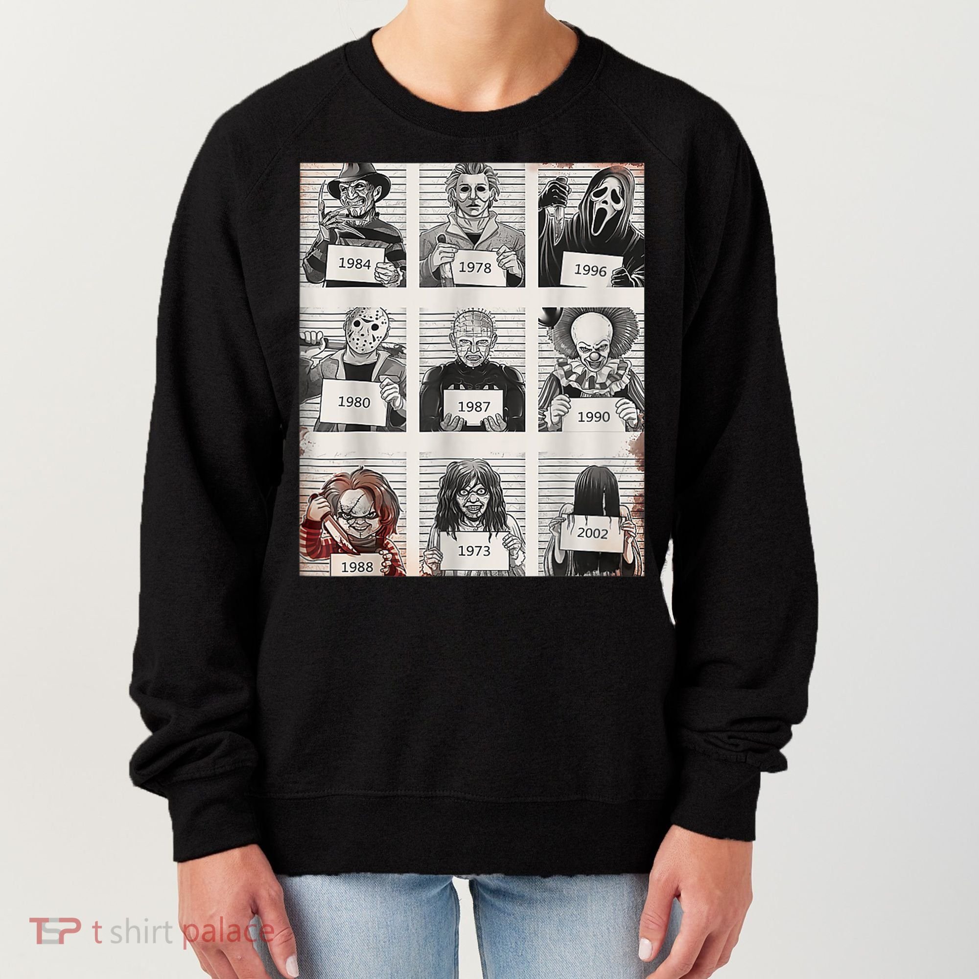 Halloween Creepy Legends Killer Mugshots Horror Fan Women's Sweatshirt