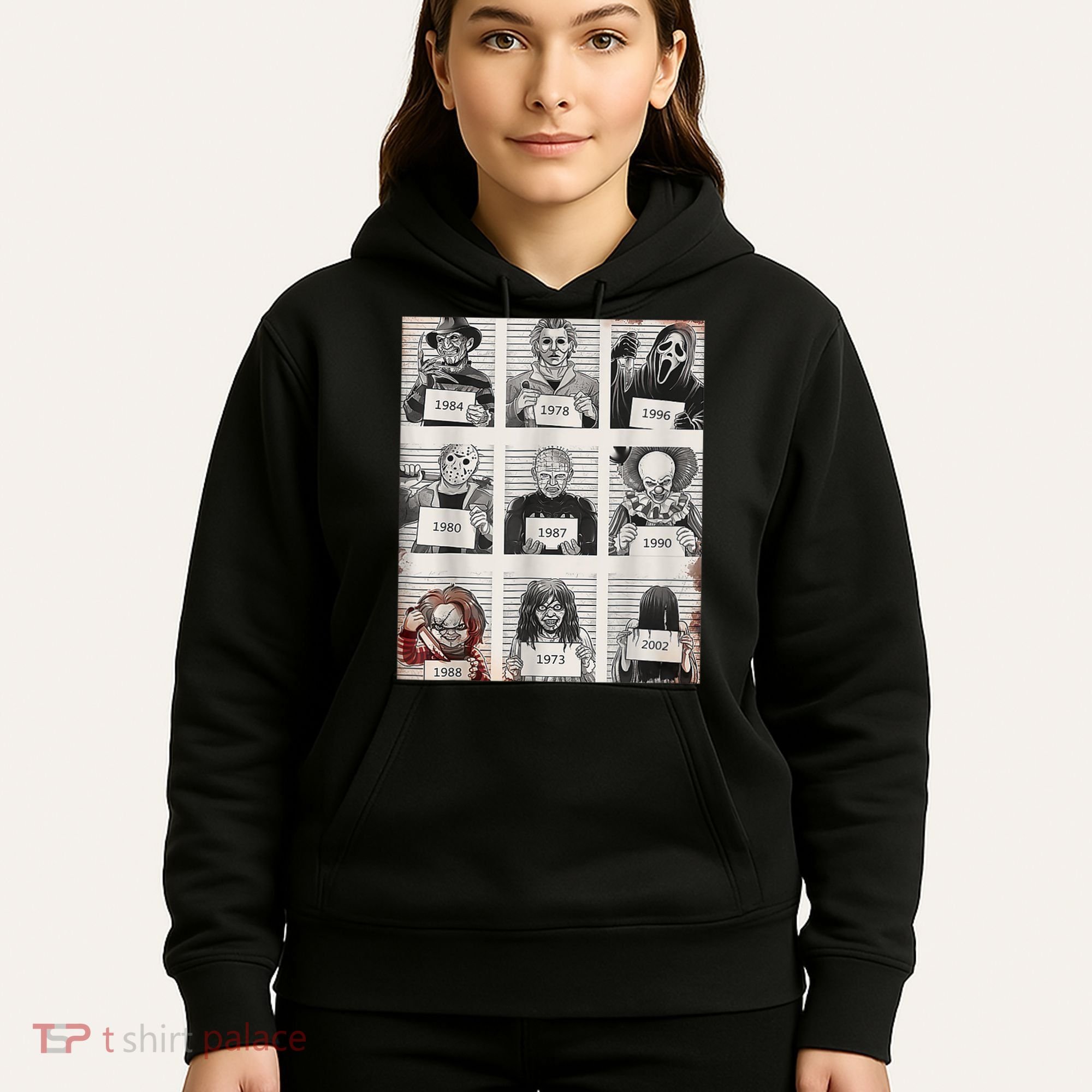 Halloween Creepy Legends Killer Mugshots Horror Fan Hoodie