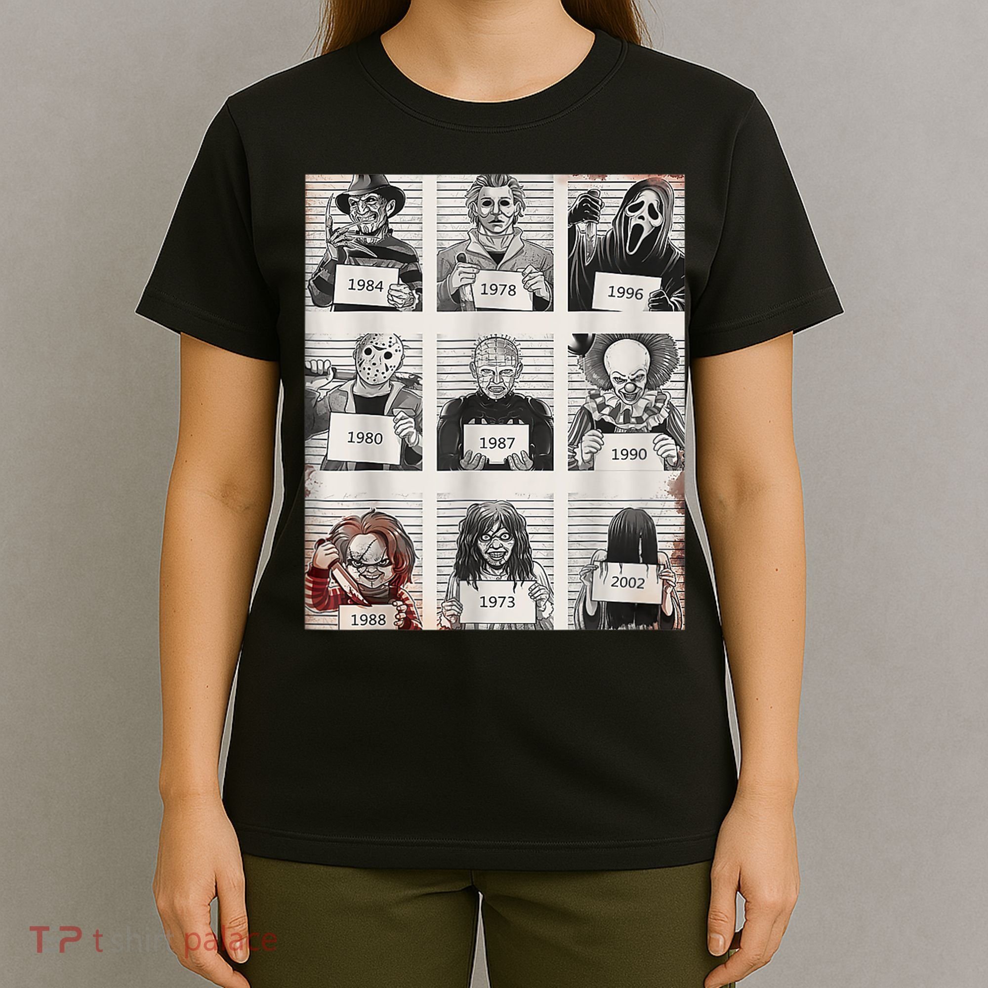 Halloween Creepy Legends Killer Mugshots Horror Fan T-Shirt