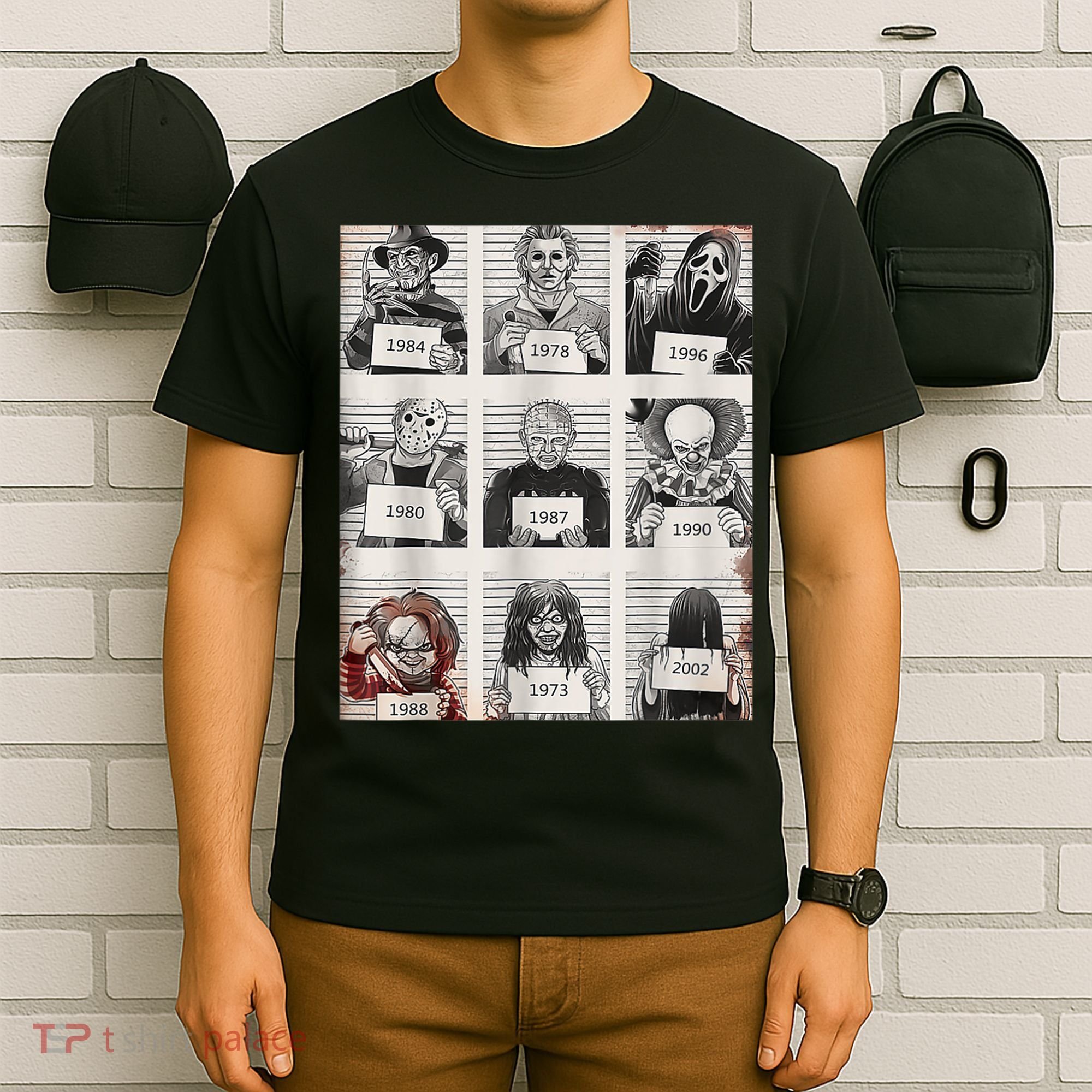 Halloween Creepy Legends Killer Mugshots Horror Fan T-Shirt