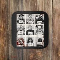 Halloween Creepy Legends Killer Mugshots Horror Fan Coaster thumb 0