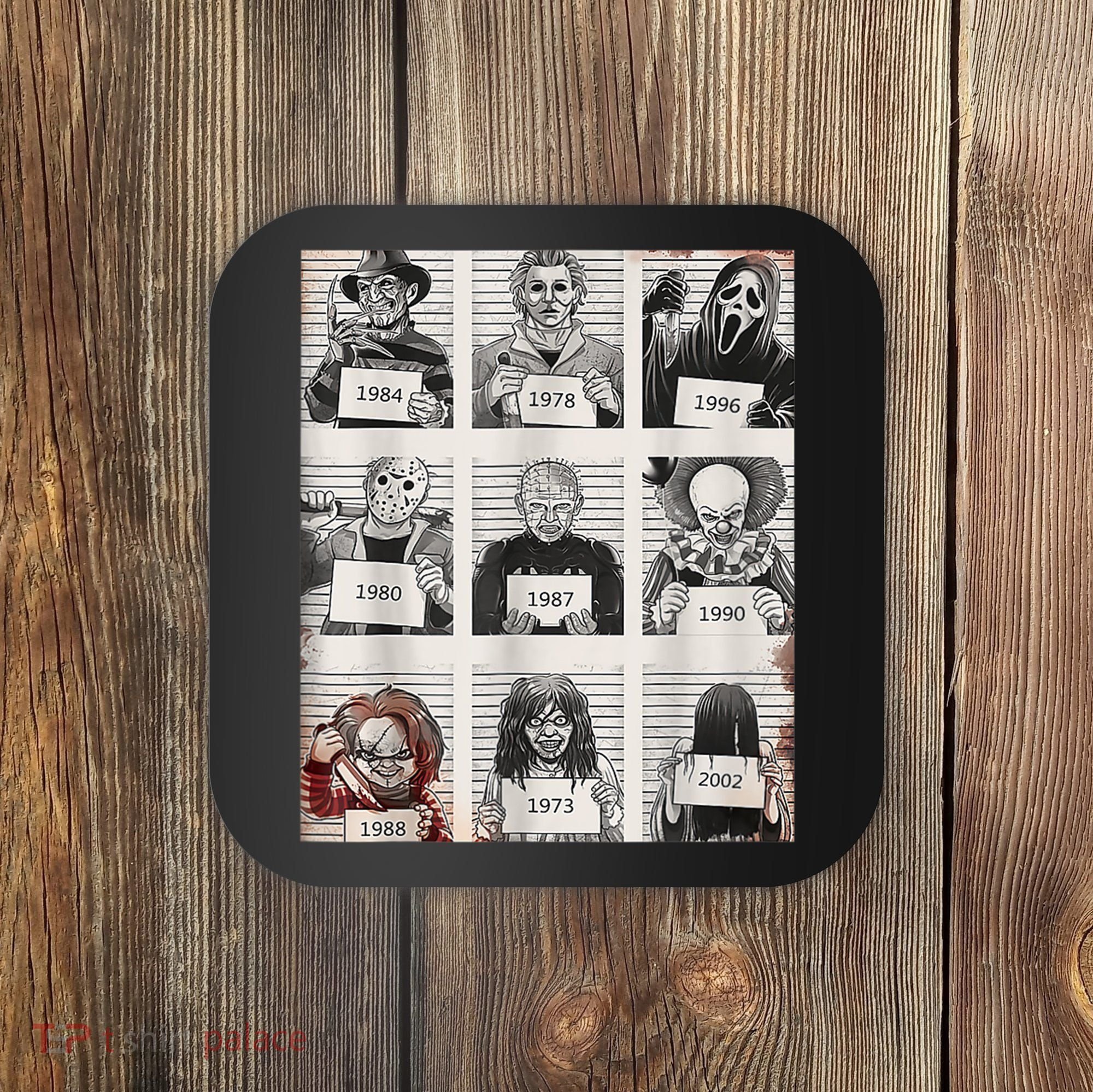 Halloween Creepy Legends Killer Mugshots Horror Fan Coaster