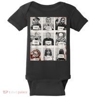 Halloween Creepy Legends Killer Mugshots Horror Fan Baby Bodysuit thumb 0
