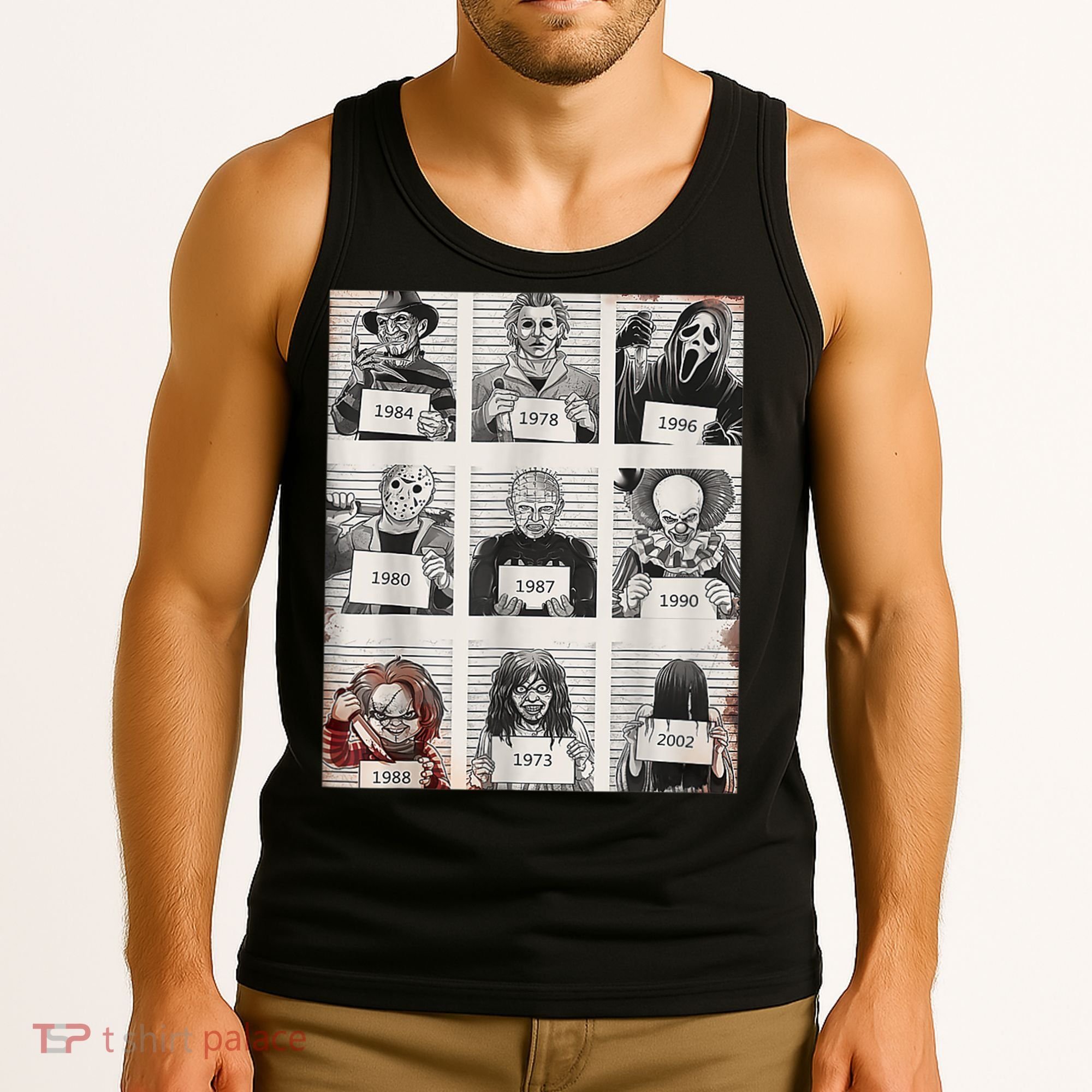 Halloween Creepy Legends Killer Mugshots Horror Fan Tank Top